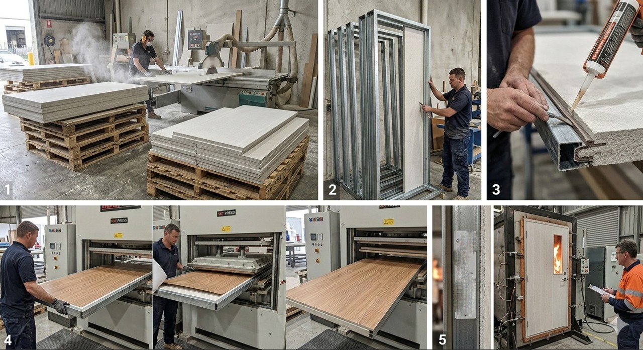 calcium silicate board 400kg/m3 installed Fire-Rated Door Alkalmazáss